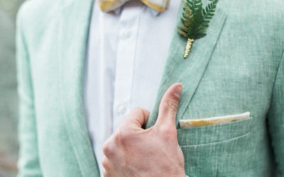 Completo in lino verde: greenhouse wedding