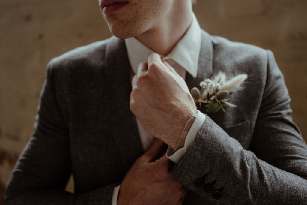 grey groom suit