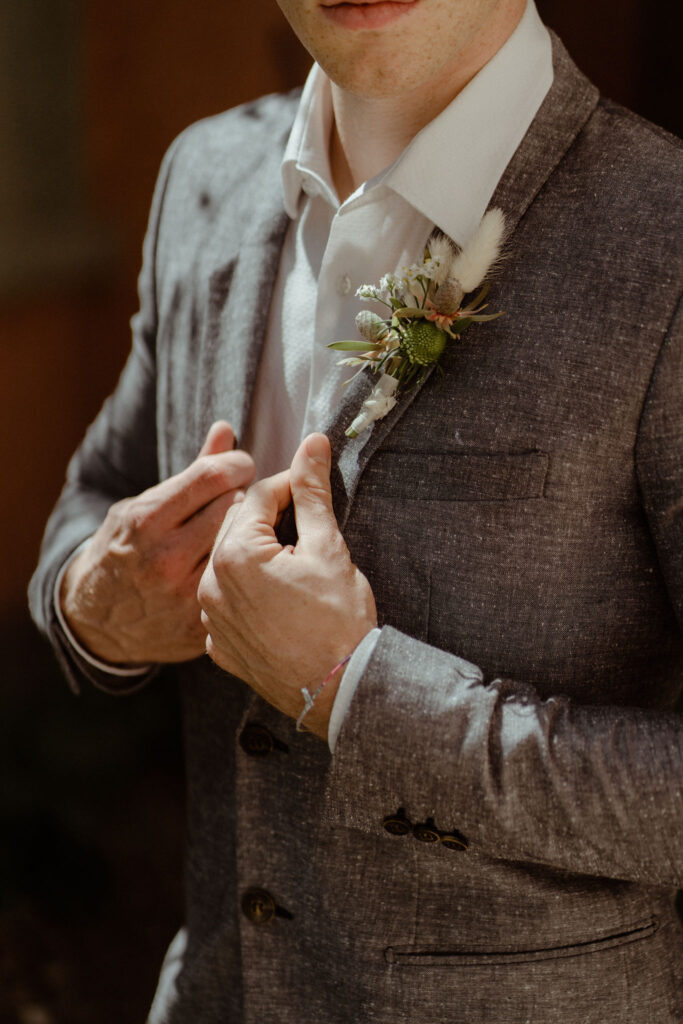 grey groom suit